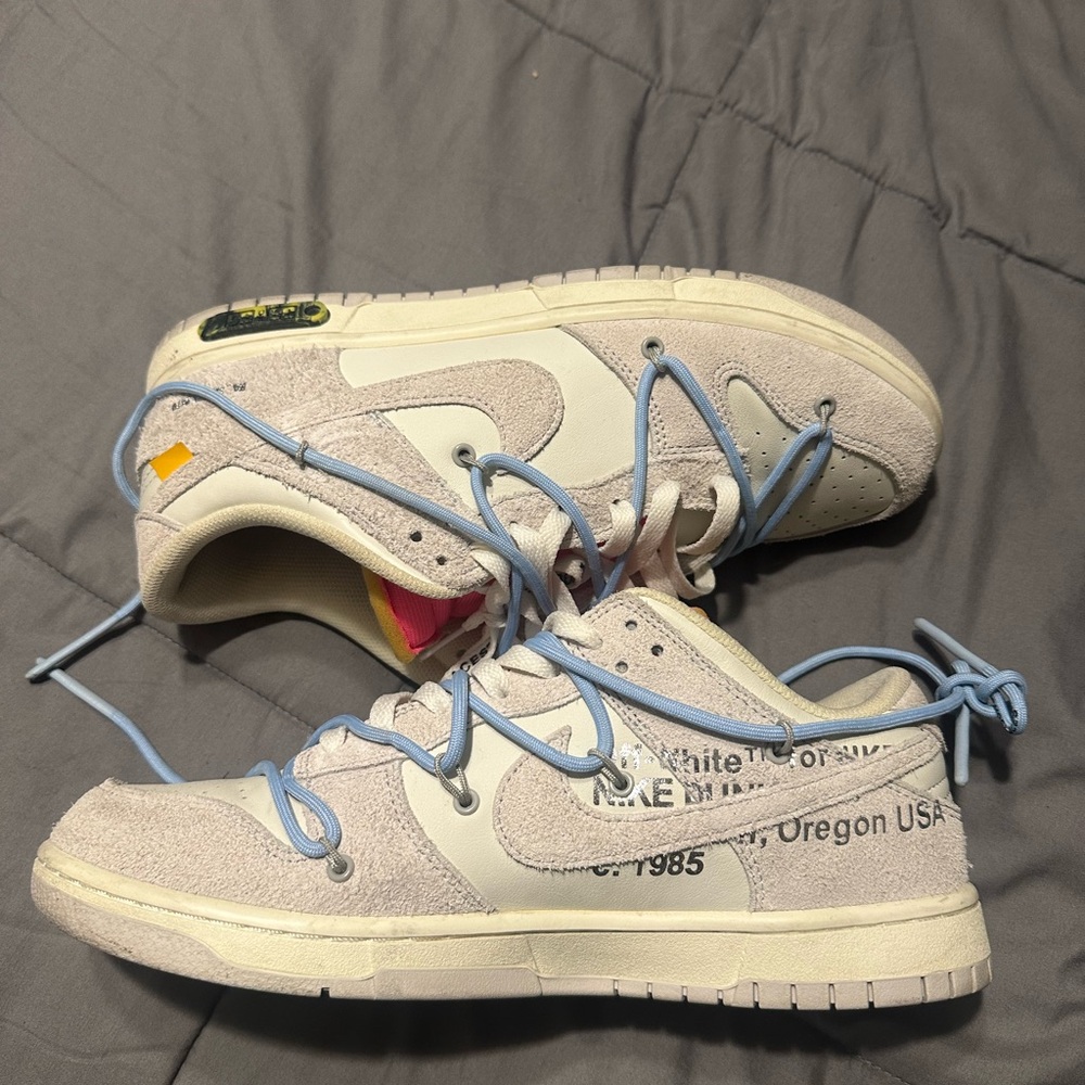 Nike Off-White and Sky Blue Sneakers